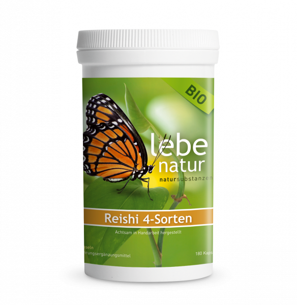 lebe natur® Reishi 4-Sorten, Pilz 180er BIO Dose