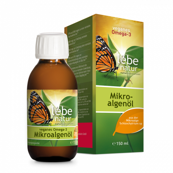 lebe natur® veganes Omega-3 Mikroalgenöl Flasche
